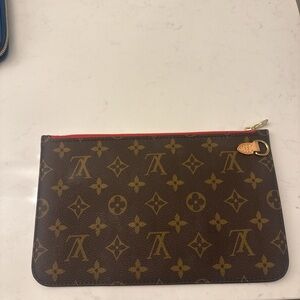 Louis Vuitton Monogram Pouch with Red Interior
